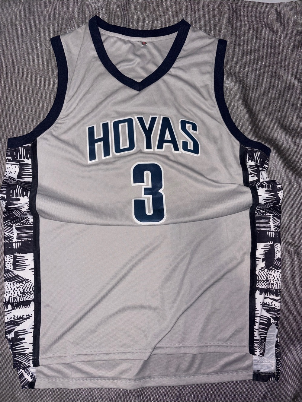 Hoyas Allen Iverson #3 Basketball Jersey in Gray and Navy size XXL - Unbranded